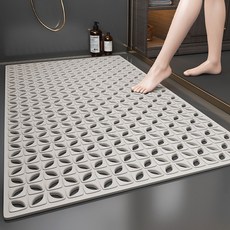 레디박스 세련된 욕실 화장실 안전 미끄럼방지 매트 패드, 라이트그레이, 1개