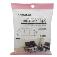 메가디자인 가죽광택티슈 오공 인조 가죽 레자 왁스 티슈 12매입