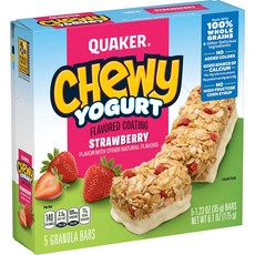 퀘이커 츄이 요거트 그래놀라 바 딸기 5개 (1개 팩) Quaker Chewy Yogurt Granola Bar Strawberry 5 Count (Pack of 1), 5g, 1개
