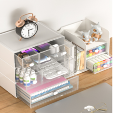 오디너리스탠다드 데스크테리어 데스크 오거나이저 책상 정리함 3단 서랍, 1개, 모던화이트 서랍 스탠드 혼합형