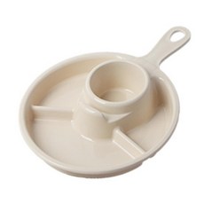 캠핑용 캔꽂이 접시 1인용 원형 손잡이 미니 식판 식기, 1개, 원형 4칸 아이보리