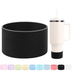 ECLATIS Sdakubby 보호 글리터 실리콘 부츠 Stanley Quencher 1.2L40온스 887.2ml30온스 591ml20온스 IceFLOW 로우 591.5m, 블랙