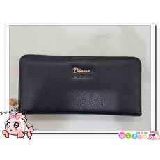 DIANA JANES 雙拉鍊牛皮女長夾 黑色 Smile Fish Shop正品 現貨