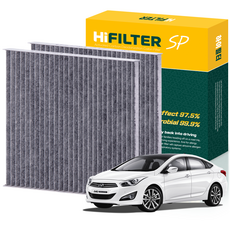 하이필터 현대 자동차 i40 활성탄 에어컨필터, 2개, i40 (VF) HI-D004