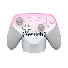 蓋世小雞 超新星 三模通用有線手柄 磁吸可換面殼 RGB炫彩燈帶 六軸體感 長續航電競遊戲手柄, 1個, 櫻花粉+接收器+充電底座