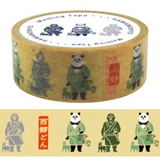 HAMAMONYO 濱文樣 熊貓西鄉殿 紙膠帶, 1個