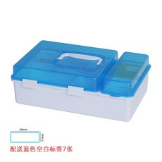 血糖測試儀收納盒 血壓計測量儀試紙管理盒 家用便攜分裝藥盒 醫療用品收納盒, 1個, 血糖儀盒1個裝【配空白標籤7張】