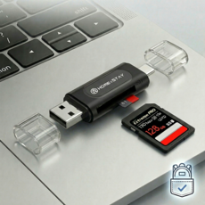 홈앤스테이 SD카드 리더기 C타입 USB-A 멀티호환, 1개, 블랙, SPD-102