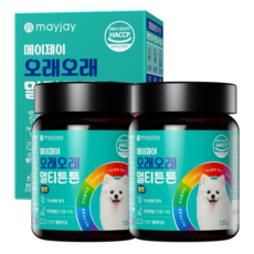 강아지 영양제 종합 멀티 애견 노견 오래오래 멀티튼튼 메이제이 120g, 2개, 종합영양제, 70정
