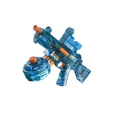 現貨水槍 槍口火電動連發兒童水槍玩具 槍火網紅水槍 電動連發水槍 電動自動 兒童男孩呲水槍 玩具MP5電動水槍, 1個, 電動款MP5【燈光款】-藍色,【槍口火-全息-彈鼓-電池】, 藍色