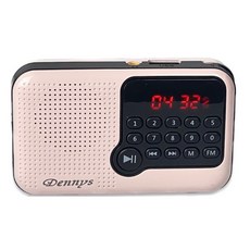 Dennys USB SD MP3 FM 多功能迷你收音機喇叭 MS-K213, 紅色