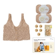 [DIY패키지] 써니 메리 뷔스티에 (써니 2볼+ 레터링 플라워 나무단추 +인쇄도안), 105 베이지, 1세트