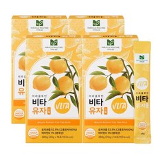 미라클루틴 비타 유자 스틱 4박스 (20gx56포) /고흥유자 비타민C 유자차