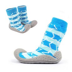 코모베이비 삭스슈즈 스카이 스타 스트라이프/ 보행기신발 걸음마 아기신발