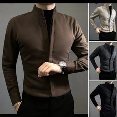 남자 긴팔 셔츠 추동 슬림 보온 캐주얼 모직 셔츠