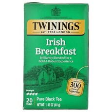 트와이닝스 아이리시 브렉퍼스트 티 강렬하고 풍미 있는 카페 Twinings Irish Breakfast Tea Robust and Flavourful Caffeinated Bl, 1개, 400g, 1개