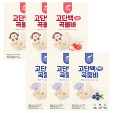 리틀스푼 고단백곡물바 혼합 6박스 아기 유아 곡물 과자 간식, 6개, 40g, 혼합맛(딸기/블루베리)