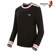 마코 (여성)배색 포인트 단추 티셔츠_MMW4TR31