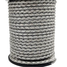 가죽 볼로 스트랩 쥬얼리 제작 라운드 호손 브레이드 코드 어두운 레드, 10. silver