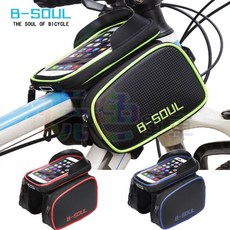 B-SOUL 碳纖紋 上管包 車樑包 小馬鞍 雙邊包 6.2寸手機包, 1個, 紅邊