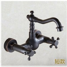 復古全銅入牆式冷熱混合水栓 廚房浴室通用, 電鍍黑