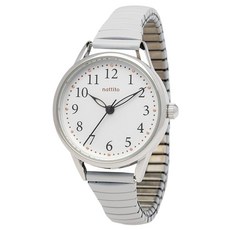 Fieldwork(필드워크) 아날로그 여성용 파우라 스테인리스 신축 밴드 시계 주름이 얇고 가늘다 심플 귀여운 캐주얼 일상용 화이트 YM135-1 WH