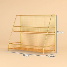 【開發票/統編】花藝置物架展示架 花束綵帶絲帶收納架 蛋糕緞帶專用展示架 多層次可調式分隔花架子, 金色雙層大號【熱銷款】, 1個