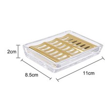 고급 호텔 대리석 비누받침 비누홀더 4컬러, 1개, P. 투명 유리 + 골드 스테인리스 스틸 필터 조각