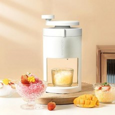 GGRO 분리세척 수동 빙수기 얼음통빙수기, 1개, 본품+얼음틀, 화이트