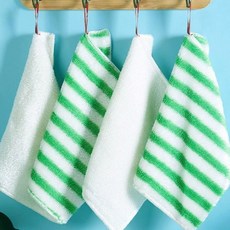 竹纖維洗碗布 高吸水易清潔 不掉毛耐用 廚房抹布 餐具擦拭 灶台清潔 家具保養 百潔布+绿色条纹+18*23【一条】, 1個, 绿色条纹:18*23【一条】