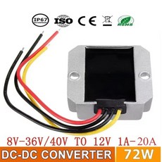 자동차 태양광용 DC 전원 컨버터 레귤레이터 부스트 벅 전압 안정기 CE 8-40V ~ 12 V 1A-6A 볼트 스텝, 06 8-40V to 12V 1A
