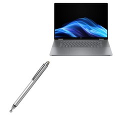 BoxWave HP OmniBook X Flip 16과 호환되는 스타일러스 펜 - 듀얼팁 정전식 스타일러스 파이버 팁 디스크 메탈릭 실버