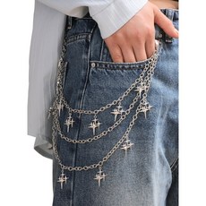 레몬트리 35별빛장식레이어드 세줄 여성 바지고리체인*기프트박스