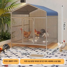 이동식 닭장 닭 케이지 조립식 닭케이지 울타리 방목용, 1개, 열처리 150 100x102 18 22마리오리