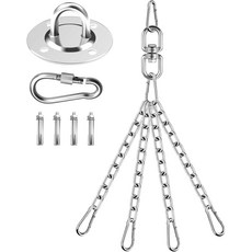 360 회전 무거운 가방 체인 스테인리스 스틸 체인과 4개의 스냅 훅이 있는 펀칭 행거 해먹용 마운트 체육관 스윙 요가 사다리꼴 촹퀭