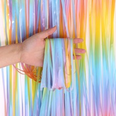 피플스파티 마카롱 은박수술커튼, 4개, 레인보우