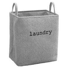 方形洗衣籃 髒衣籃 收納籃 棉麻收納桶 衣物玩具收納筐, 灰亞麻