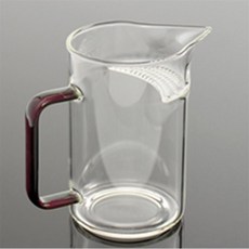 서무스토어 내열유리 거름망 숙우 400ml 레드 차숙우
