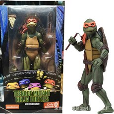 NECA 닌자 거북이 1990년 영화판 TMNT 7inch 액션 피규어 모델, 주황색 두건