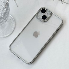 아이폰 투톤 투명 실버 포인트 케이스