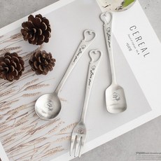 아이스크림 화채 케잌 스푼 하트모양 식기 티수저, 1개, 케익포크