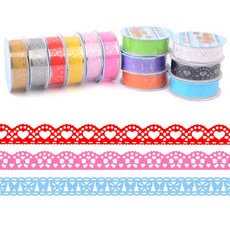 컬러 레이스 마스킹 테이프 1P 다꾸용, 흰색, 1개, 흰색