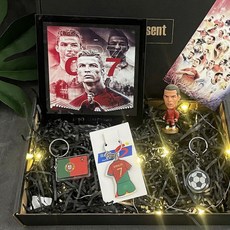 축구 선수 피규어 LED 장식 인형 축구볼펜증정 재고정리, 1개, 호날두 기본세트