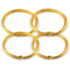 코히모 와이어 공예 철사 공예용 알루미늄 2.5MM x 5M 4개 세트 3W171, 1세트, 골드