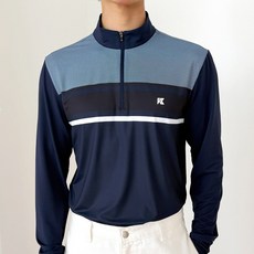 김영주스포츠 남성 스판 티셔츠 KRMT8635 봄 가을 하프넥 골프 출근룩 데일리티셔츠