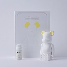 BE@RBRICK Aroma Ornament 香氛熊擺飾, 1個, 馬卡龍彩色耳朵版（馬卡龍黃-鳳梨味香氛）