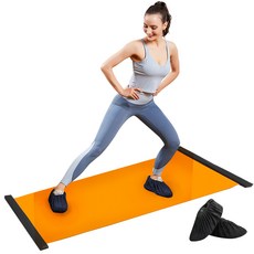가치올림 헬스센스 겟업핏 슬라이드 보드 스케이트 매트 + 신발 파우치 세트, 오렌지, 1개