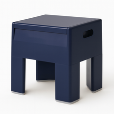 지누아 스툴박스 포인트체어 수납의자 캐비닛스툴 미드센츄리, 딥네이비, 1개