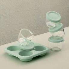 아기 도시락 아기 이유식 냉동칸 어린이 보양함 밀폐 유리 그릇 분리, 그린, 1개