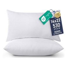Utopia Bedding 장식용 베개(2개 팩 네이비) 30.5 x 50.8cm(12 x 20인치) 실내 장식 베개 인서트 소파 침대 및 소파, 화이트